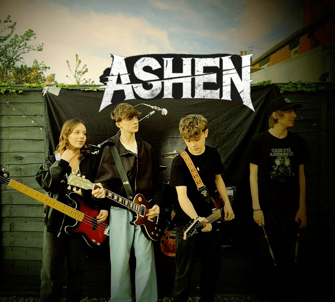 Ashen band members with instruments
